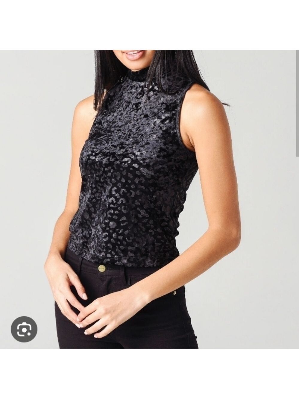 525 America Velvet Mock Neck Top